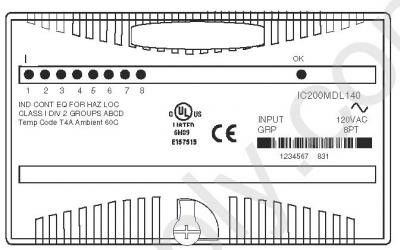 Входные сигналы GE IC200MDL140 8 дискретные 120 вольт AC 55 milliamps I/O Versamax и системы управления