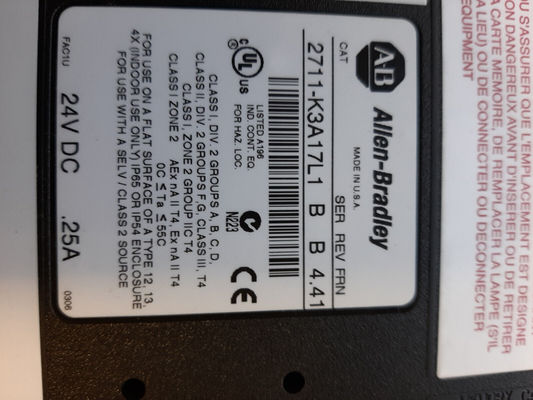 Экран касания Ален 2711-K3A17L1 RS232 DF1 HMI Брэдли Panelview 128 x 64 пикселов