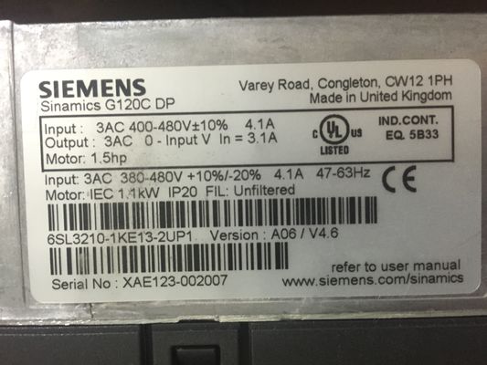 6SL3210-1KE13-2UP1 Сименс SINAMICS G120C расклассифицировало powerc 11KW   с перегрузкой 150%