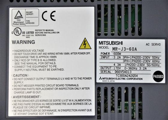 Водитель AC серии MR-J3-60A усилителя MR-J3 сервопривода МИЦУБИСИ 600W
