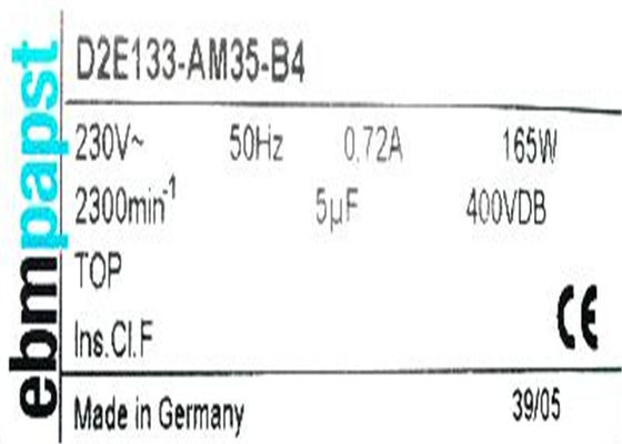 Охлаждающий вентилятор воздуходувки D2E133-AM35-B4 165W 0.72A EBMPAPST центробежный НОВЫЙ В ЗАПАСЕ
