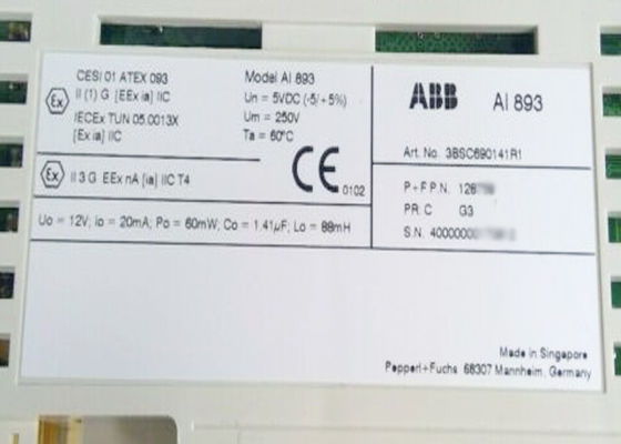 Модуль ввода аналога TC/RTD модуля 3BSC690141R1 S800 I/O PLC AI893