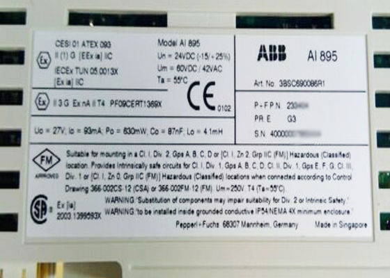 Модуль 12bit ввода аналога TC/RTD модуля 3BSC690086R1 I/O PLC AI895 S800