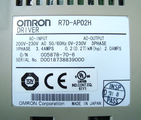 Поставка 1.6a 100v Ac 100vac сервопривода Omron R7d-Bp01l нагружает максимальную емкость 100w мотора