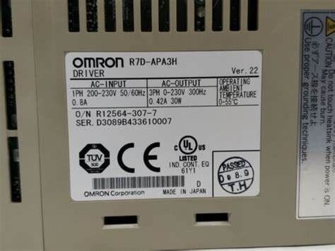 ВОДИТЕЛЬ 30W СЕРВОПРИВОДА Omron R7D-APA3H ПУЛЬСИРУЕТ нагрузка ВПТ ОДНОФАЗНАЯ 0.42A 200V ВХОДНОГО СИГНАЛА 240