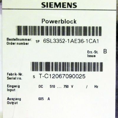 Сименс 6SL3352-1AE38-4CA1 510-750 VDC 840 AMP ЗАЛАКИРОВАЛО АДВОКАТУРУ ПРОВОДНИКА СОБРАНИЙ