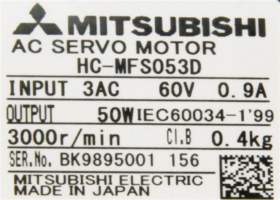 Оригинал мотора сервопривода AC Мицубиси 50W HC-MFS053D 0.9A 51V промышленный новый