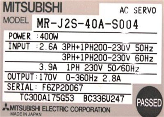 Привод 170V 2.8A AC усилителя MR-J2S-40A-S004 СЕРВОПРИВОДА Mitsubishi Electric 400W промышленный НОВЫЙ