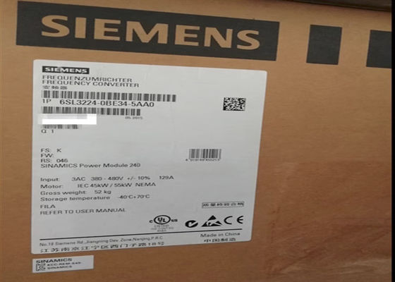 Модуль силы PM240 Sinamics G120 модуля электропитания 6SL3224-0BE34-5AA0 Сименс резервный