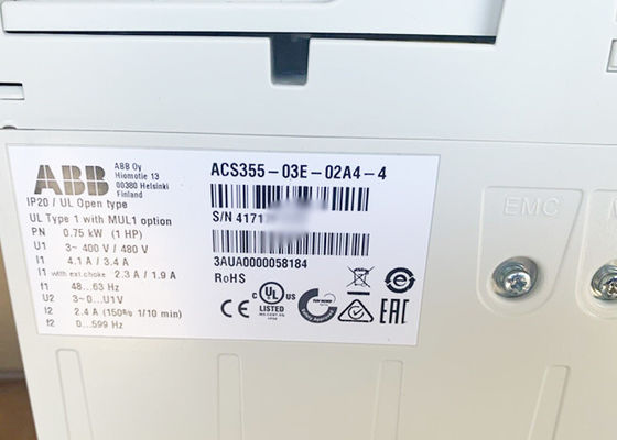 AC низшего напряжения ACS355-03E-02A4-4 управляет 3AUA0000058184 0.75kW 2.4A