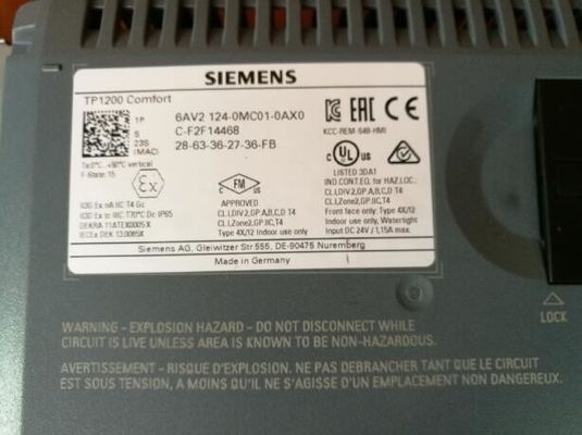 SIEMENS 6AV2124-0MC01-0AX0 12" WIDESCREEN-TFT-DISPLAY 12 МБ пользовательская память