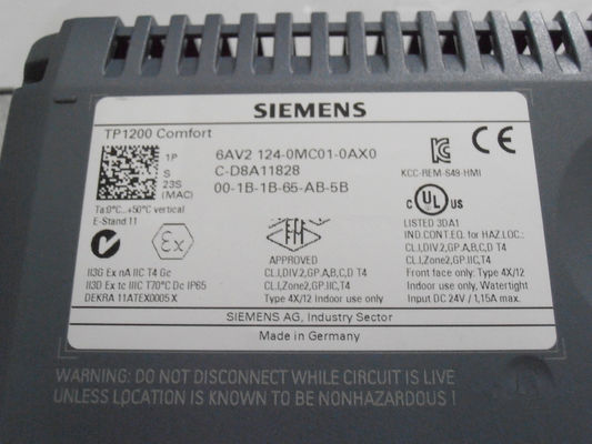 SIEMENS 6AV2124-0QC02-0AX0 24 MB конфигурация памяти сенсорная работа 15 "широкоэкранный TFT дисплей
