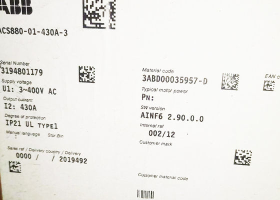 ACS880-01-430A-3 3AUA0000108038 Стенный одноприводный привод 250 кВт 430А