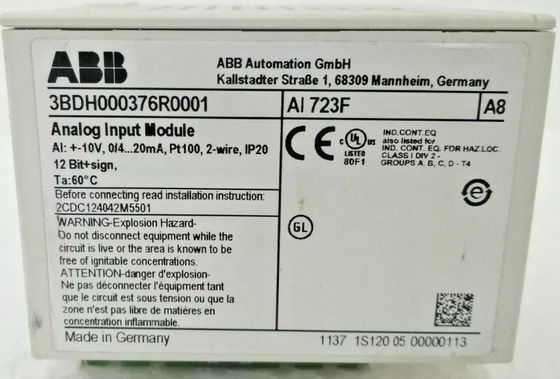 ABB 3BDH000376R0001 AI 723F Аналоговый входный модуль I-O_Module 0,15 кг