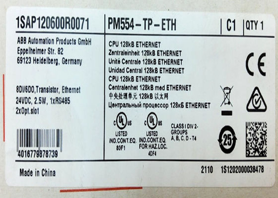 ABB PM554-TP-ETH 1SAP120600R0071 AC500 Prog. Логический контроллер 128kB 8DI/6DO-T ETH 24VDC
