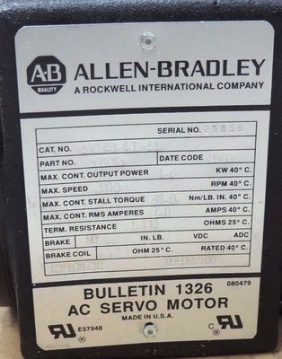 AB 1326AB-A3E-11SERV MTR 48-IN-LB 3K-RPM STD INCH Limit Switch с номинальным напряжением постоянного тока 115V