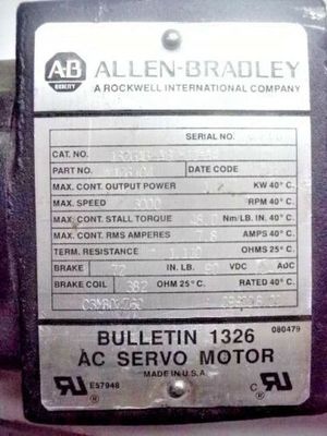 Высокоуровневые переключатели AB 1326AB-A3E-11-A4 SERV MTR 48IN-LB 3K-RPM 90V BRK STD INCH