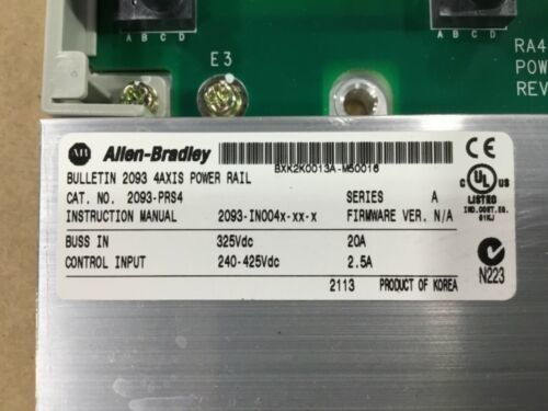 ALLEN-BRADLEY 2093-PRS4 KINETIX 2000 Сервосистемный рельс 4 слота