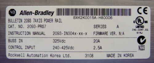ALLEN-BRADLEY 2093-PRS7 KINETIX 2000 Сервосиловой рельс 7 слотов