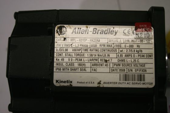 ALLEN-BRADLEY MPL-A310P-HK22AA MPL-серия MPL 240V AC вращающийся сервомотор