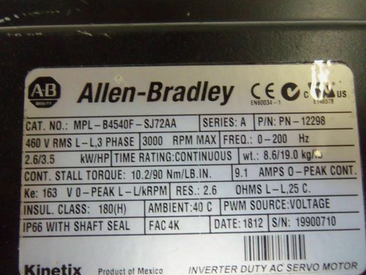 ALLEN-BRADLEY MPL-B4540F-SJ2AA MPL-серия MPL 480V AC вращающийся сервомотор