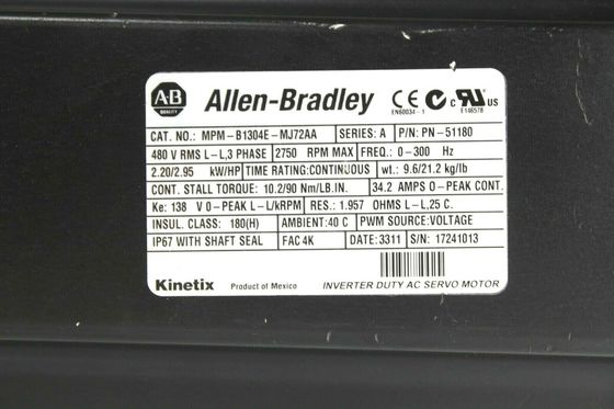 ALLEN-BRADLEY MPM-B1304E-MJ72AA MPM-серия MPM 480V AC вращающийся сервомотор
