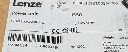 I500 Lenze I5DAE222B10010000S 1ph к приводу 9.6A 2.2kW 230V инвертора AC 3ph