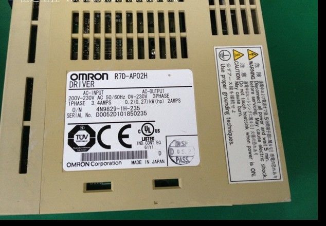OMRON R7D-BP02HH Сервопривод переменного тока 200 В переменного тока Питание 1,6 А 200 В Нагрузка 200 Вт Крепление на шасси
