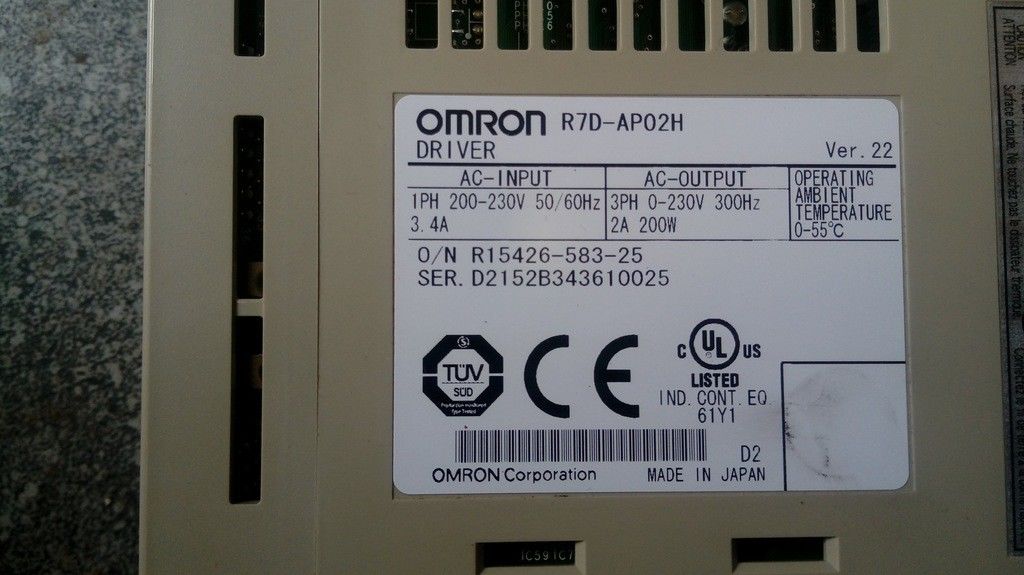 Поставка 1A 100V AC 100VAC сервопривода OMRON R7D-BPA5L нагружает входной сигнал одиночной фазы 50 w