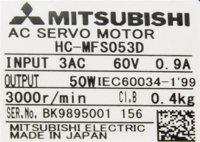 Оригинал мотора сервопривода AC Мицубиси 50W HC-MFS053D 0.9A 51V промышленный новый