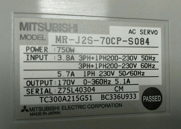 Mitsubishi Industrial Drive MR-J2S-70CP-S084 AC сервоусилитель 750 Вт Ввод 3.8А 200-230В
