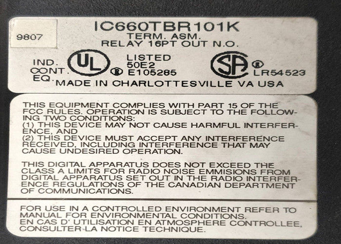 Группа GE Fanuc IC660TBR101 - это терминальная группа для устройств ввода/вывода Genius