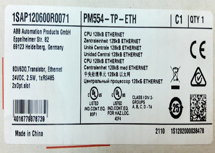 ABB PM554-TP-ETH 1SAP120600R0071 AC500 Prog. Логический контроллер 128kB 8DI/6DO-T ETH 24VDC