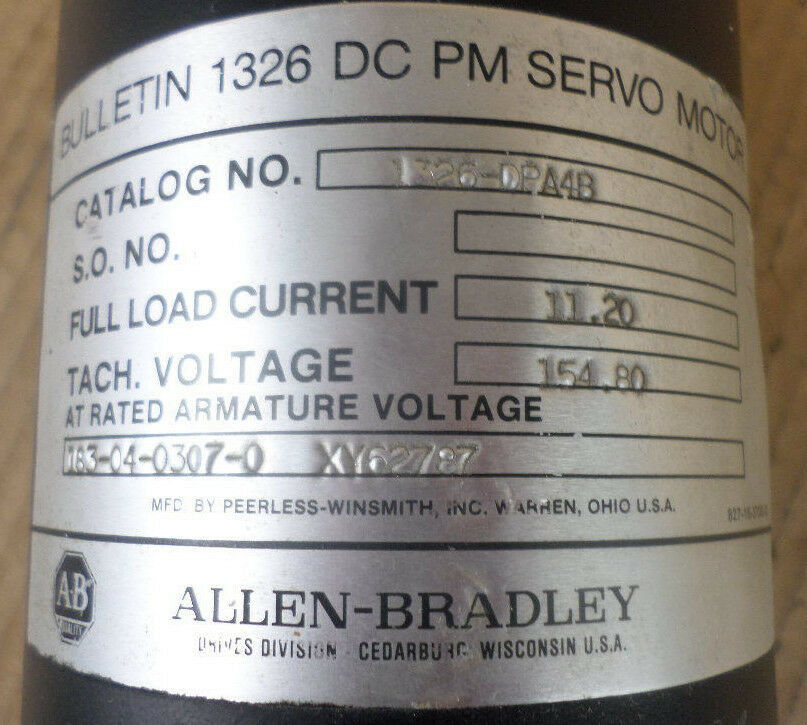 Универсальный сервомотор AB 1326-DPA4B Allen Bradley DC для различных машинных нужд