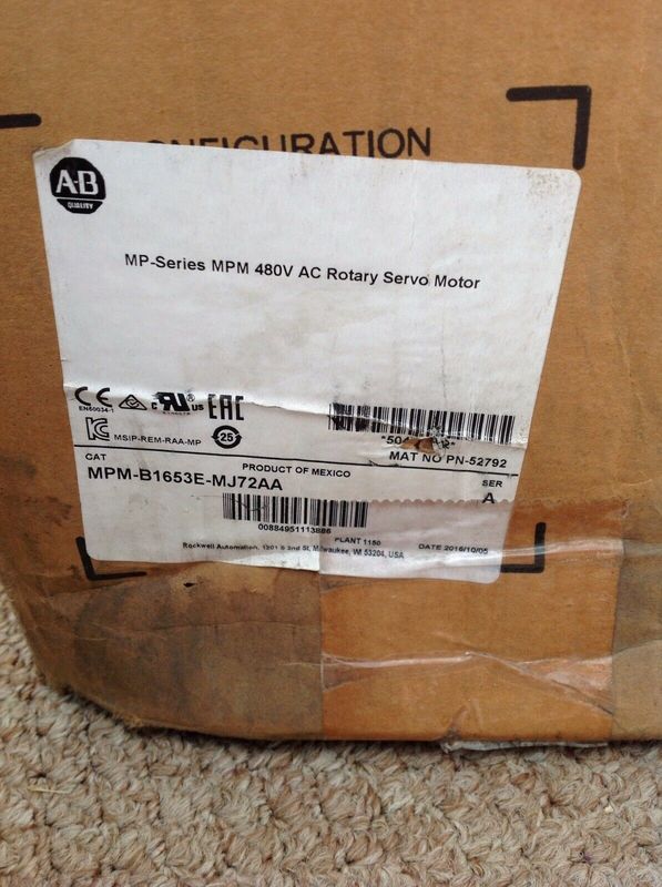 ALLEN-BRADLEY MPM-B1653E-MJ72AA MPM-серия MPM 480V AC вращающийся сервомотор